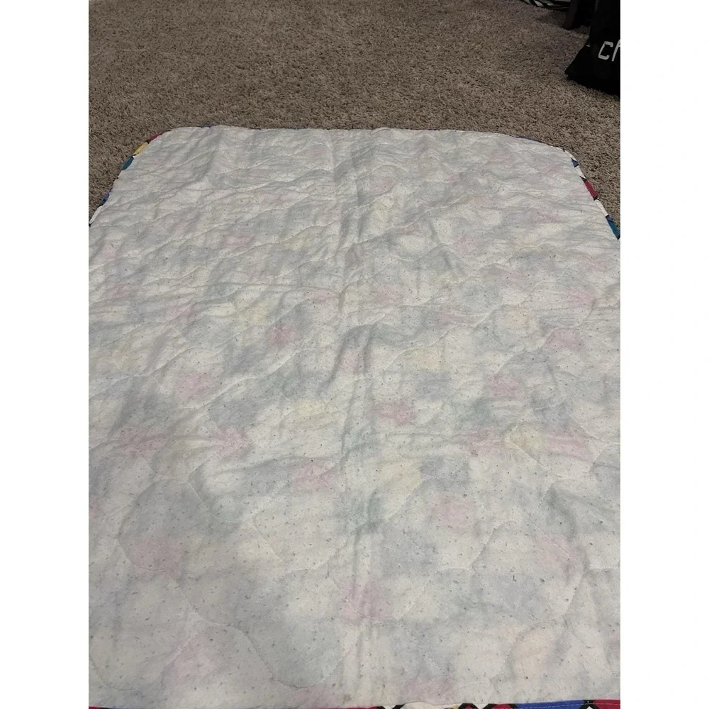 VTG‎ 80's Checkered Colorful Kids Toddler Comforter